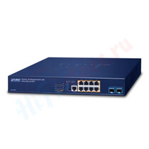 Коммутатор сетевой Planet 10-Port Wireless AP Managed Switch with 8-Port 802.3at PoE + 2-Port 10G SFP+