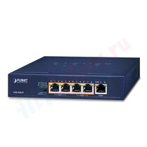 Коммутатор сетевой Planet 5-port Gigabit Desktop Switch (2-Port 802.3bt PoE + 2-Port 802.3at PoE + 1-Port External 120 W)