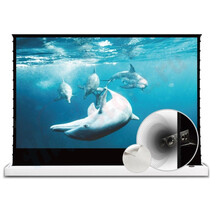 Напольный моторизованный экран Vividstorm CUSTOM 150" S White Cinema Perforated Motorized Tension Floor Rising screen (X=490)